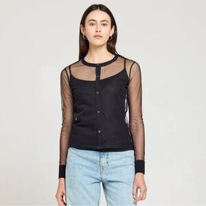 New Goldie Tulle Bottom Down Shirt in Small
